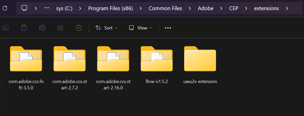 extensions folder