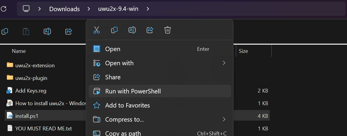 run with powershell